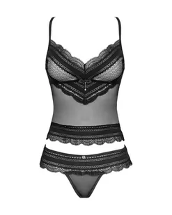 Komplet Ivannes top & thong Czarny (Rozmiar XXL/XXXL) - Piżamy damskie - miniaturka - grafika 3