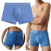 Majtki męskie - Bokserki Męskie MH-1201 Mikromodal Niebieskie Obcisłe Sportowe Fit *M - miniaturka - grafika 1