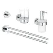 Mydelniczki i dozowniki mydła - GROHE 40846001 Essentials 4-in-1 Master bathroom accessories set - miniaturka - grafika 1
