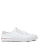 Trampki męskie - Tommy Hilfiger Tenisówki Core Corporate Vulc Canvas FM0FM05398 Biały - miniaturka - grafika 1
