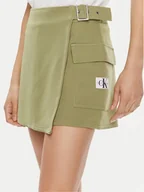 Spodnie sportowe damskie - Calvin Klein Jeans Szorty materiałowe J20J223461 Zielony Regular Fit - miniaturka - grafika 1