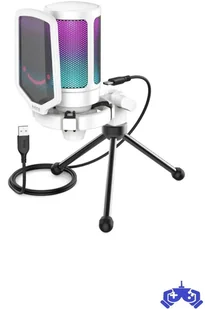 Mikrofon Fifine Fifine Technology FIFINE A6VW RGB Baltas Kondensatorinio Mikrofono Komplektas Baltas FIFINEA6VW - Mikrofony komputerowe - miniaturka - grafika 1