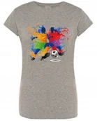 Koszulki i topy damskie - T-Shirt damski nadruk Kolorowy Piłkarz R.S - miniaturka - grafika 1