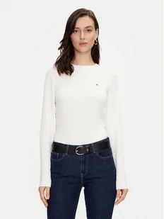 Tommy Hilfiger Sweter WW0WW41142 Biały Regular Fit - Swetry damskie - miniaturka - grafika 1
