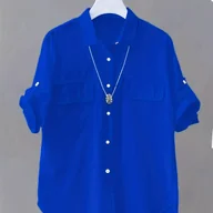 Koszule damskie - TEMU Stylowa czerwona bluzka damską z krótkim rękawem, marszczonym brzegiem i detalami guzikowymi - lekka koszula letnia do codziennego użytku lub do - miniaturka - grafika 1