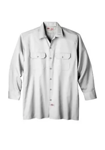 Dickies Męska koszula robocza z długim rękawem, Wojskowy zielony pojedynczy barwnik wrzos, XL Długi - Koszule męskie - miniaturka - grafika 1