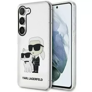 Etui ochronne na telefon Karl Lagerfeld KLHCS23SHNKCTGT do Samsung Galaxy S23 S911  transparent hardcase Gliter Karl&Choupette - Etui i futerały do telefonów - miniaturka - grafika 1