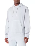 Bluzy męskie - BOSS Męska bluza z kapturem Wefadehoody barwiona na kawałki z bawełny Terry z tonalnym logo, Light/Pastel Grey50, S - miniaturka - grafika 1