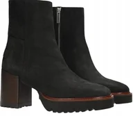 Botki damskie - Shabbies Amsterdam Damskie Buty Czarne Botki Na Obcasie Skórzane 41 Jwa - miniaturka - grafika 1