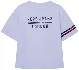 Koszulki dla dziewczynek - Pepe Jeans Koszulka dziewczęca NAD, biała, 16 lat, biały, 16 lat - grafika 1