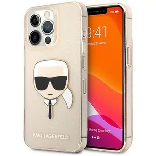 Karl Lagerfeld Choupette Head Glitter - Etui iPhone 13 Pro Max (złoty) KLHCP13XKHTUGLGO - Etui i futerały do telefonów - miniaturka - grafika 1