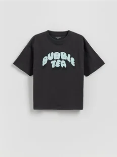 Reserved - Bawełniany t-shirt z nadrukiem - ciemnoszary - Koszulki dla chłopców - miniaturka - grafika 1