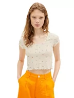 Koszulki i topy damskie - TOM TAILOR Denim T-shirt damski z kwiatowym wzorem, 31951 - mały Off White Flower Print, XL - miniaturka - grafika 1