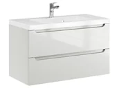 Szafki łazienkowe - Szafka Wisząca Z Umywalką ETH 80 cm - Kaszmir Wysoki Połysk - miniaturka - grafika 1
