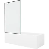 Wanny - Mexen Vega wanna prostokątna 150 x 70 cm z obudową i parawanem 1-skrzydłowym 100 cm, czarny wzór - miniaturka - grafika 1