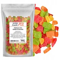 Zdrowa żywność - PAPAJA KANDYZOWANA KOSTKA 500g Suszona kolorowa słodka przekąska Kol-Pol - miniaturka - grafika 1
