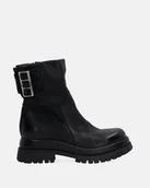 Botki damskie - Czarne botki z klamrami - Venezia - miniaturka - grafika 1