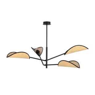 Emibig Vene lampa sufitowa 4-punktowa czarna/rattan 1160/4 1160/4 - Lampy sufitowe - miniaturka - grafika 2
