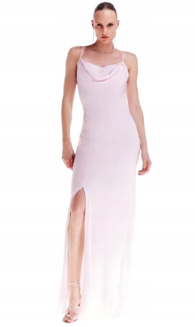 KAREN MILLEN PETIE RÓŻOWA SUKIENKA MAXI Z ROZCIĘCIEM 40 B1C