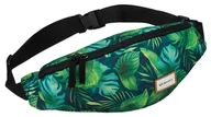 Nerki - Saszetka damska z tkaniny Rovicky nerka na biodra z roślinnym motywem, różnokolorowy zielony - miniaturka - grafika 1