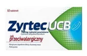 Suplementy diety - Zyrtec ucb 10 mg x 10 tabl - miniaturka - grafika 1