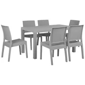 Meble ogrodowe - Beliani Zestaw ogrodowy 6 osobowy jasnoszary FOSSANO - miniaturka - grafika 1