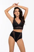 Komplety bielizny - Figi Damskie Z Wysokim Stanem I Koronką Babell Kod 174 Czarne  Xl - miniaturka - grafika 1