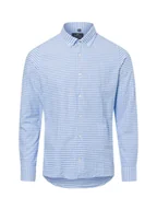 Koszule męskie - Nils Sundström Męska koszula casual Mężczyźni Slim Fit Bawełna niebieski w kratkę, S - miniaturka - grafika 1