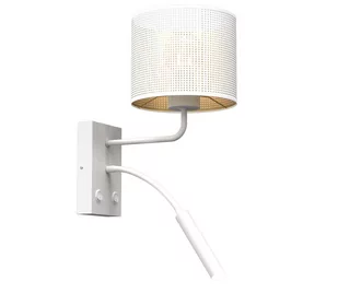 Kinkiet LOFT SHADE 1xE27/60W+1xG9/8W/230V biały/złoty - Lampy ścienne - miniaturka - grafika 1
