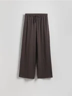 Spodnie damskie - Reserved - Spodnie palazzo - ciemnobrązowy - miniaturka - grafika 1