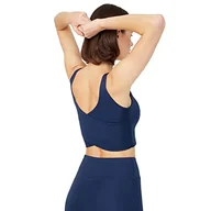 Koszulki i topy damskie - LOS OJOS Crop Tops damski biustonosz sportowy, średni, z wyściełanym biustonoszem, tank top dla kobiet, Granatowy (True Navy), XS - miniaturka - grafika 1