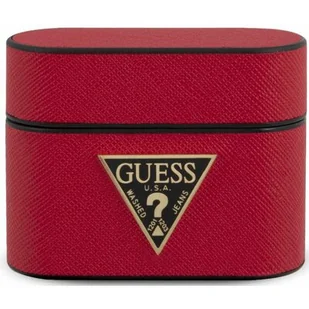 Apple Guess Etui Guess Saffiano Case, Airpods Pro, czerwone 3700740478981 - Akcesoria do słuchawek - miniaturka - grafika 1