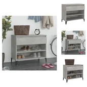 Szafki na buty - vidaXL Stojak na buty betonowy szary 70x36x60 cm materiał drewnopochodny - Stojaki i szafki na buty - miniaturka - grafika 1