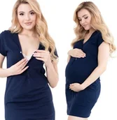 Piżamy ciążowe - Koszula Nocna Piżama Ciążowa Porodu Karmienia 4XL - miniaturka - grafika 1