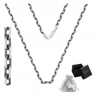 Łańcuszki - Łańcuch Splot Ankier srebro pr. 925 Oksydowany Diamentowany| 55 cm x 3,5 mm - miniaturka - grafika 1