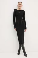 Sukienki - Patrizia Pepe sukienka kolor czarny maxi dopasowana 8A1348 K195 - miniaturka - grafika 1