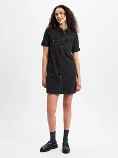 Noisy May Dżinsowa sukienka damska - Noos Kobiety Bawełna czarny jednolity, S - Sukienki - miniaturka - grafika 1