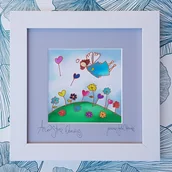 Pamiątka Chrztu Świętego - Anioł na jedwabiu personalizowany - miniaturka - grafika 1