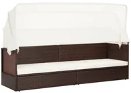 Leżaki ogrodowe - Brązowa sofa ogrodowa z zadaszeniem W0-E97 - miniaturka - grafika 1