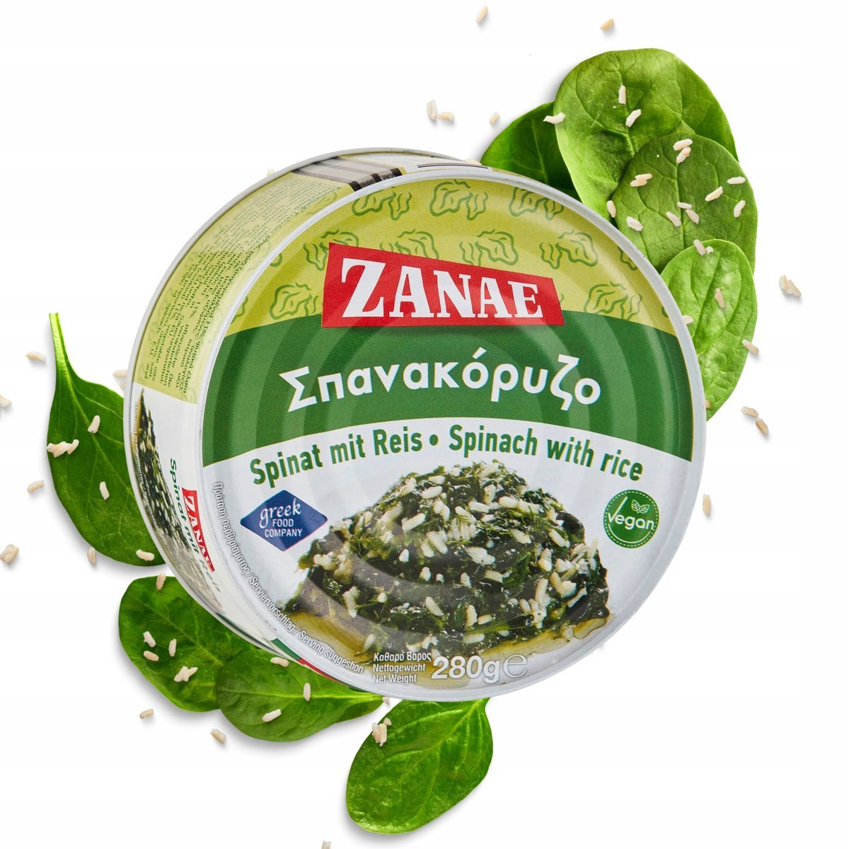 Pyszny grecki aromatyczny szpinak z ryżem Zanae 280g