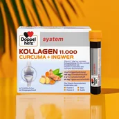 Stawy, mięśnie, kości - Doppelherz® system KOLLAGEN 11.000 KURKUMA + IMBIR, 30 ampułek po 25 ml - miniaturka - grafika 1