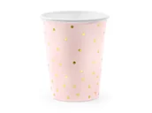 Gadżety na imprezę - Party Deco Kubeczki Kropki jasnoróżowe - 260 ml - 6 szt. KPP50-081J - miniaturka - grafika 1