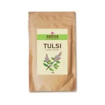 Sattva TULSI zioła w proszku do włosów i twarzy 100g sattva AYURVEDA 8905075000264 - Wcierki do włosów - miniaturka - grafika 2