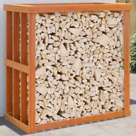 Wózki magazynowe - vidaXL Zewnętrzny stojak na drewno, woskowy brąz, 109x52x106 cm - miniaturka - grafika 1