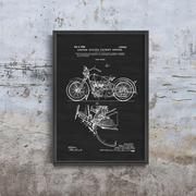 Plakaty - Plakat retro Motocykl Harley Davidson A4 21x29cm bez ramki pion - miniaturka - grafika 1