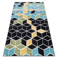 Dywany - Dywan POLI 9139A Cube kostka 3D czarny / niebieski, 160x220 cm - miniaturka - grafika 1