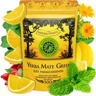 Yerba Mate - Yerba Mate Green 'Menta Limon' 500g Brazylijska herbata mate z miętą, trawą cytrynową, korzeniem lukrecji, skórką cytryny i owocami dzikiej róży - miniaturka - grafika 1
