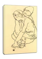 Obrazy i zdjęcia na płótnie - Woman and Girl Embracing, Egon Schiele - obraz na płótnie Wymiar do wyboru: 40x60 cm - miniaturka - grafika 1