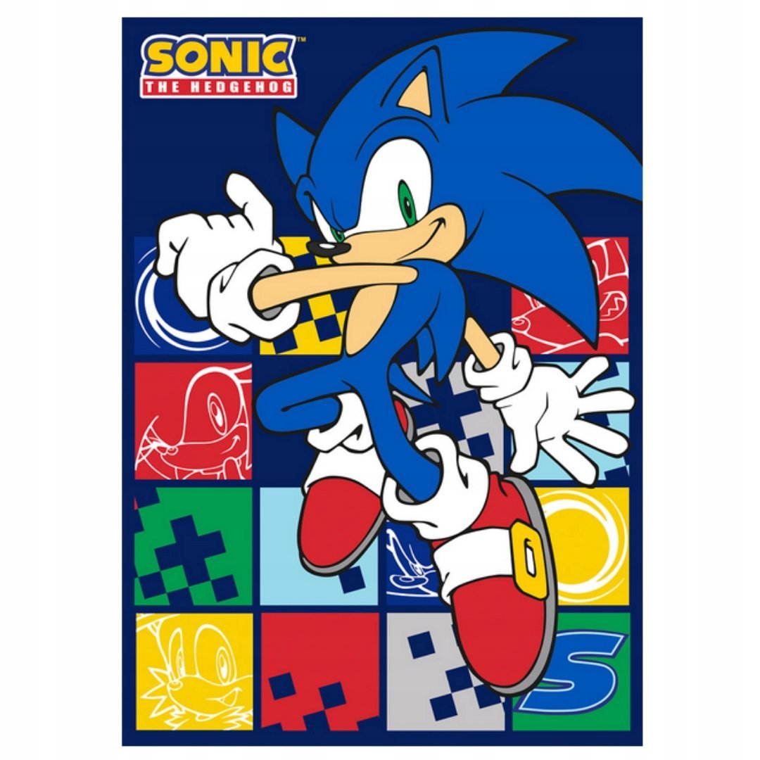 Koc polarowy Sonic 100x140 cm miękki ciepły licencjonowany