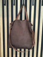 Torebki damskie - Torba na ramię XXL - ciemny brąz, karmel - miniaturka - grafika 1